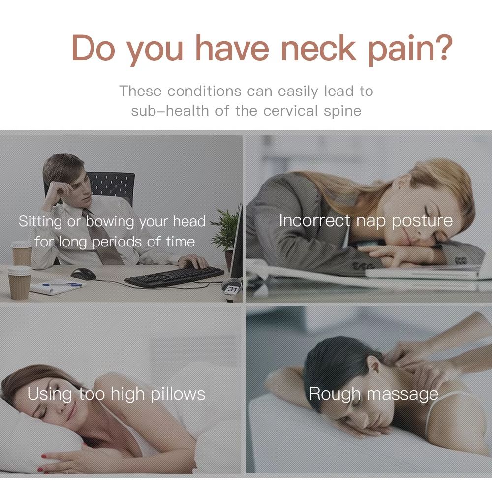 Electric Neck Massager with Heat Vibration and Air Compression for Cervical Pain Relief