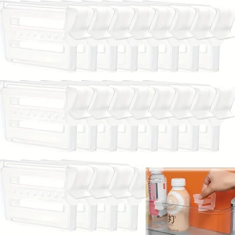 Adjustable Refrigerator Divider Set – Expandable Fridge Organizer for Drinks & Condiments