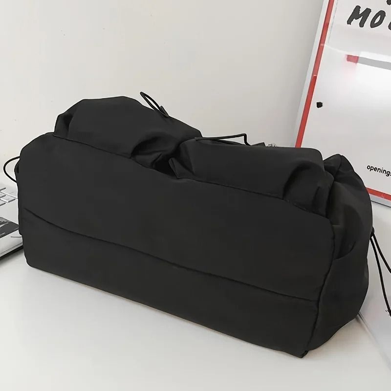 Fashionable Crossbody Bag with Drawstring Accent Spacious Secure Zipper Closure