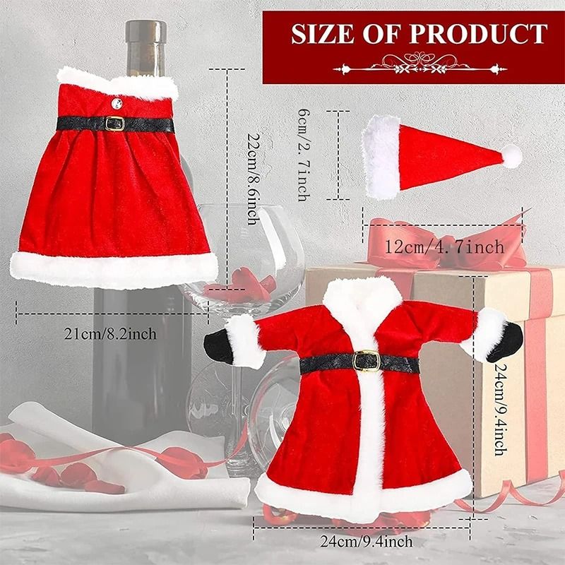 Christmas Wine Bottle Sweater Cover