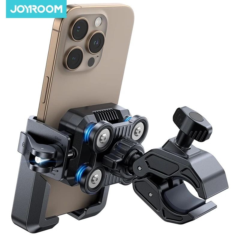 Joyroom High-Intensity Motorcycle Phone Mount | Dual Vibration Dampener & Universal Handlebar Clamp