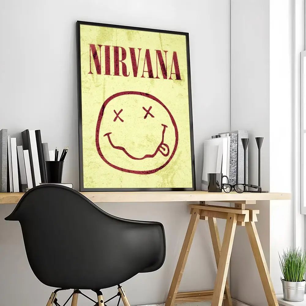 Nirvana Rock Band Calligraphy Canvas Poster