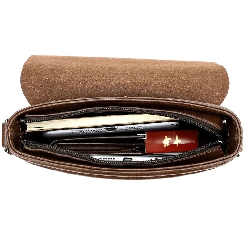 Mens Leather Crossbody Messenger Shoulder Bag