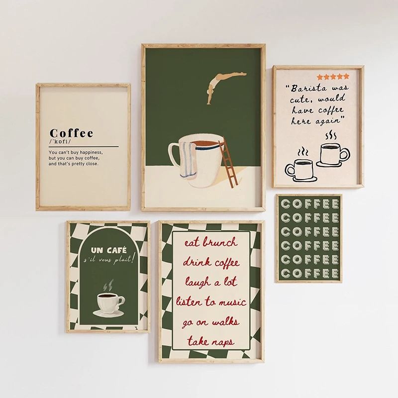Surreal Coffee Diver Canvas Poster | Trendy Kitchen Gallery Wall Art
