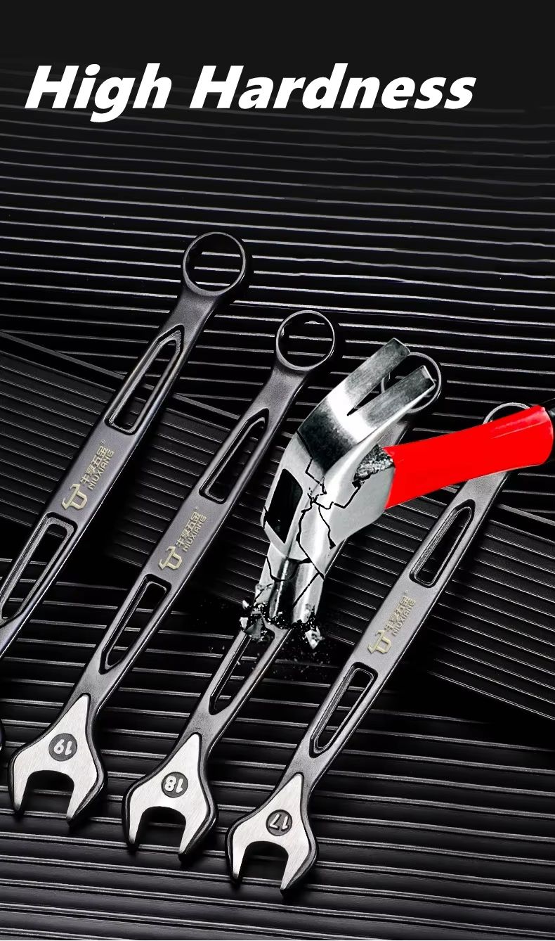Dual-Use Plums Blossom Ratchet and Open-End Wrench Set 1/4in–15/16in Combination Spanners with Nut Cutter