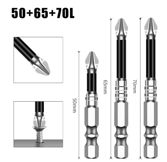 K5 S2 Magnetic Cross Head Screwdriver Bit Non Slip High Hardness Drill Bit 5A