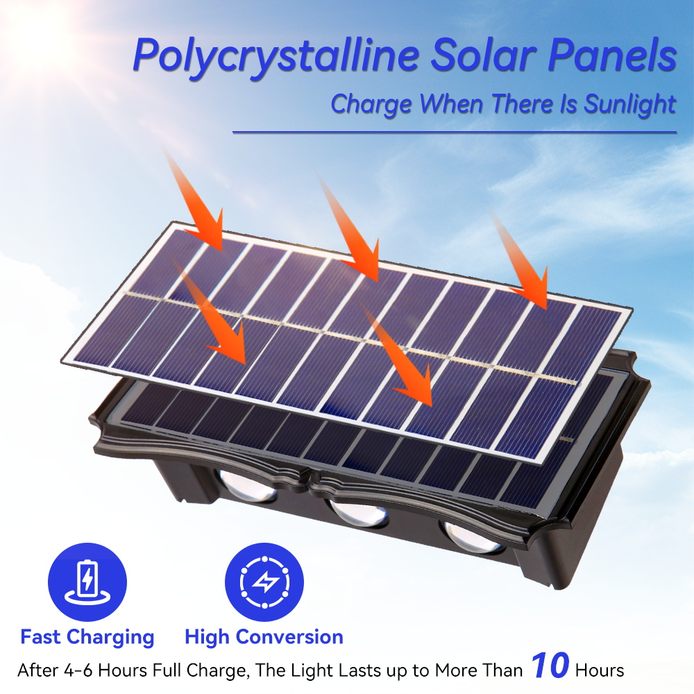 Solar Waterproof Up And Down Luminous Lighting for House Garden Exterior Wall Decoration