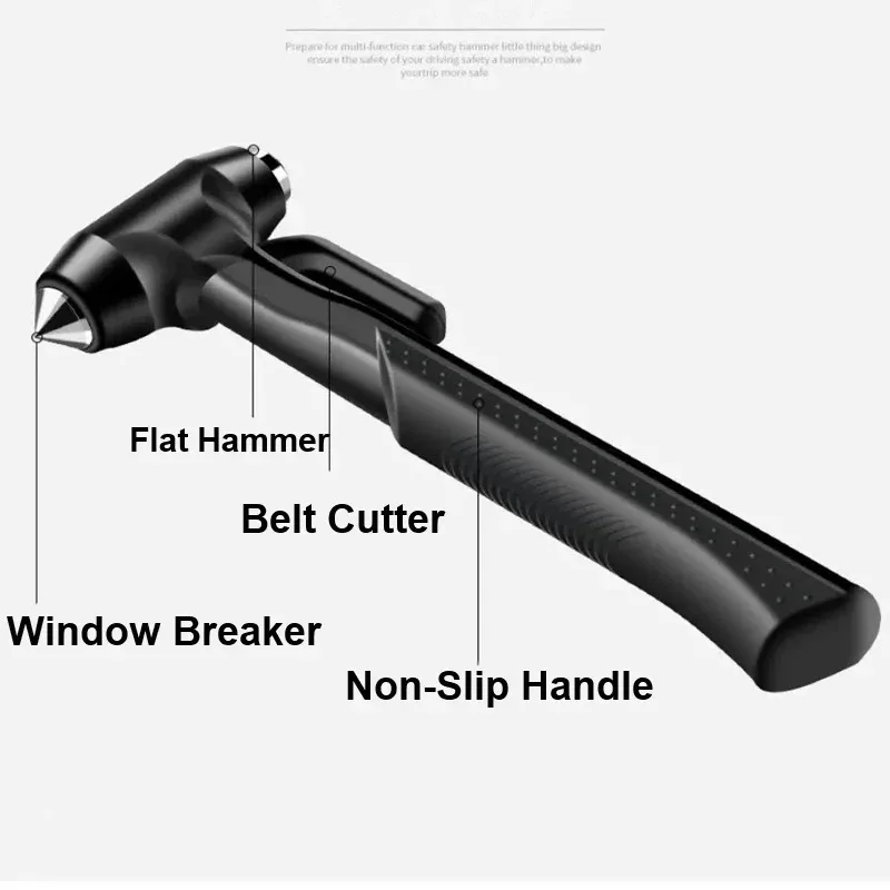Emergency Car Safety Hammer with Window Breaker & Seat Belt Cutter