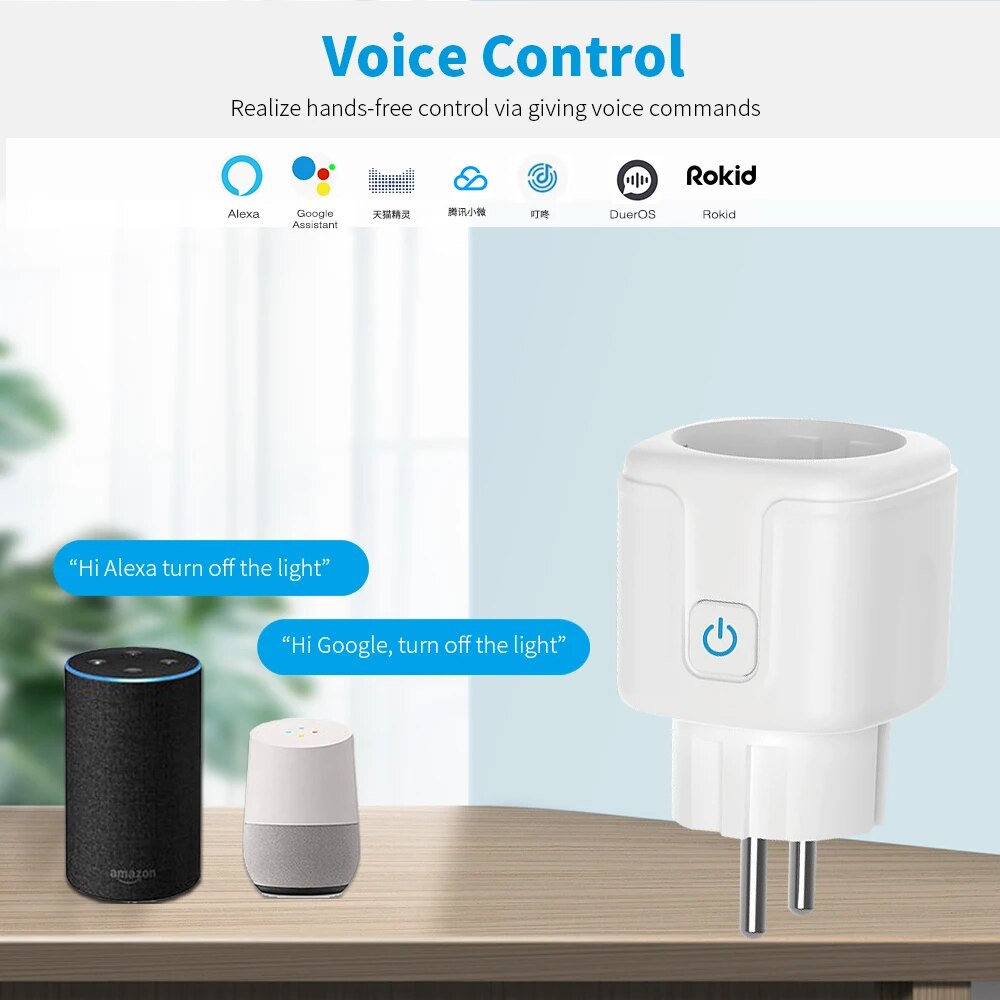 Outlet Remote Control Timer Power Monitor with Google Home & Alexa Support