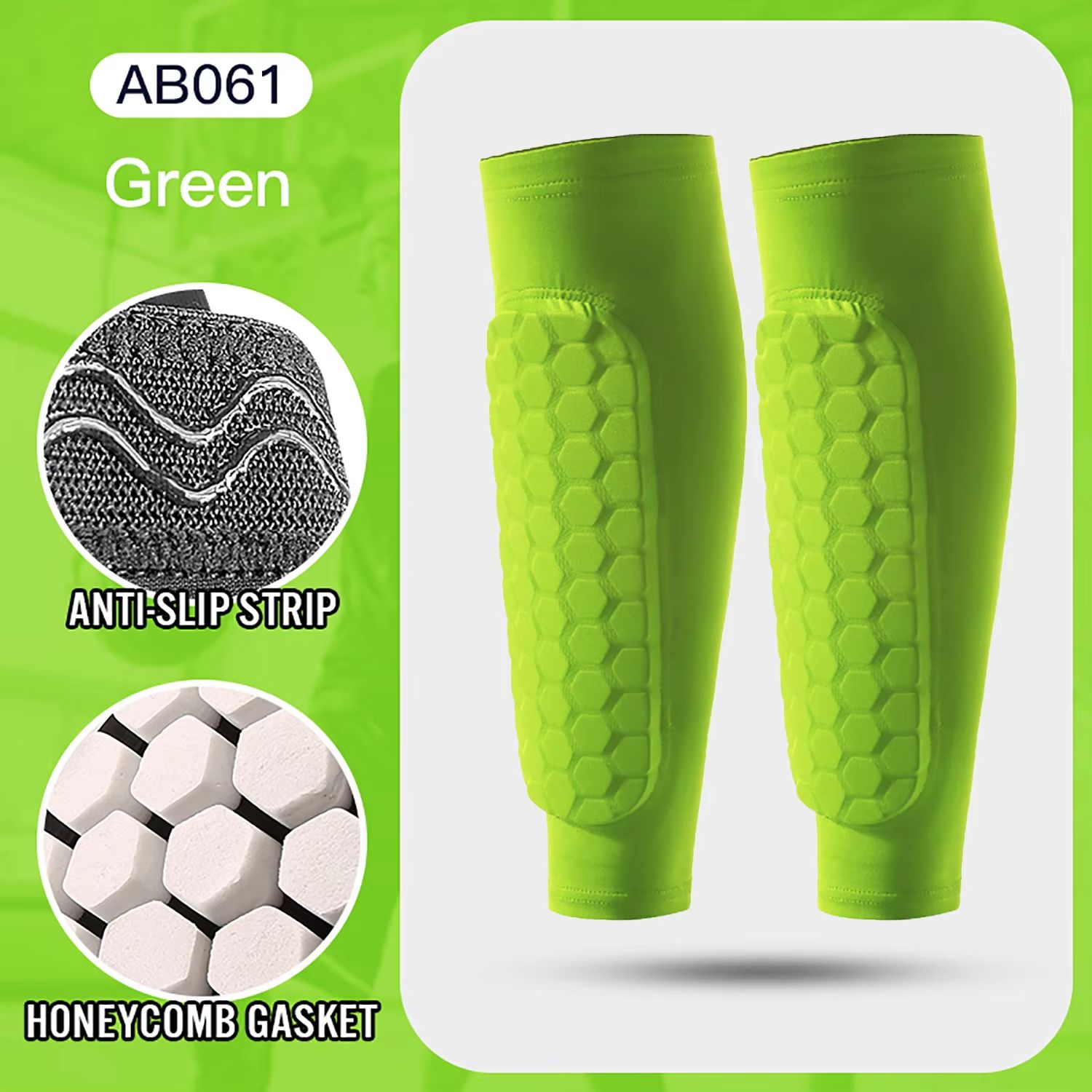 Honeycomb Padded Football Shin Guard Compression Sleeve