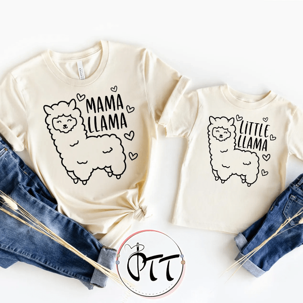 Mommy and Me Mama Llama Matching Shirts Set