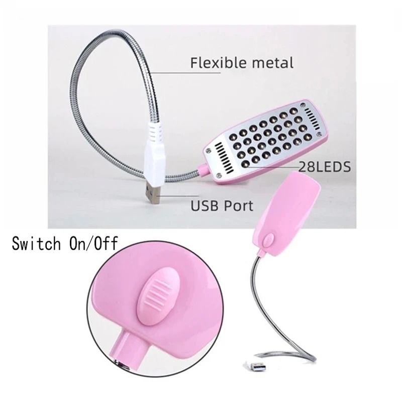 USB LED Book Light with Flexible Neck and Eye Protection
