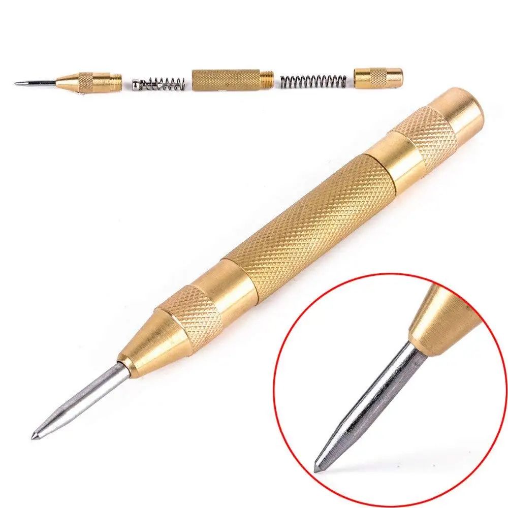 Precision HSS Automatic Center Punch Tool – Heavy-Duty Spring-Loaded Marking Punch for Metal, Wood & Glass