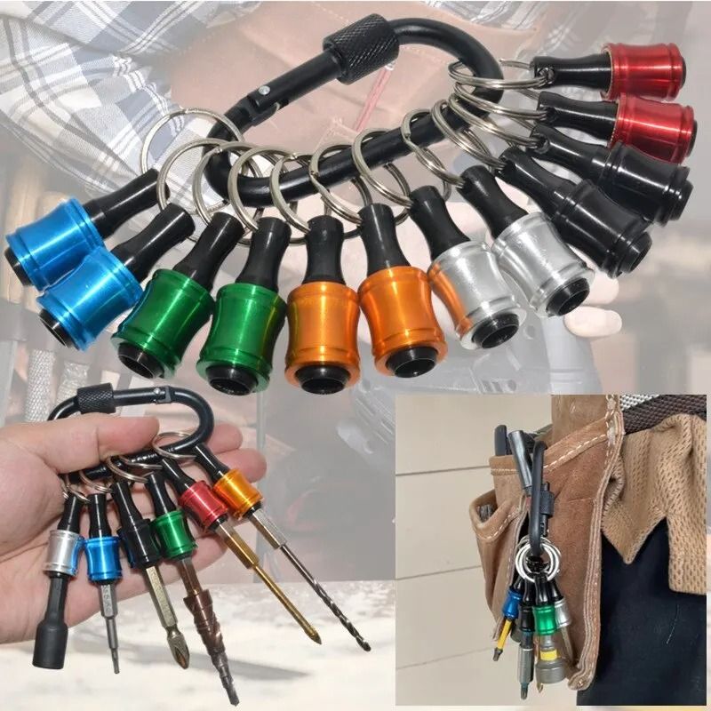 Quick Change Hex Shank Screwdriver Bit Holder Set Push to Unlock Aluminum Alloy 12 Piece Extension Bars