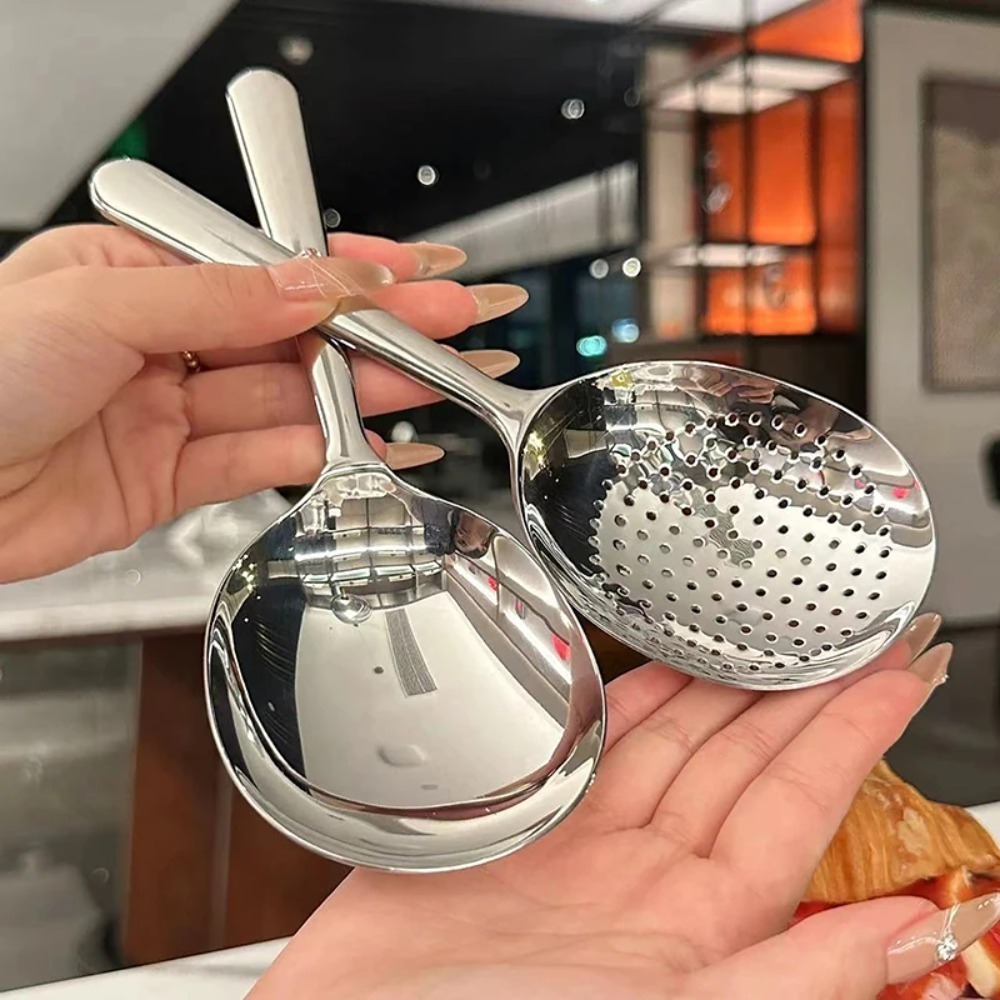 Heavy Duty Stainless Steel Serving Spoons Large Heat-Resistant Kitchen Ladles for Restaurant Catering & Home Use