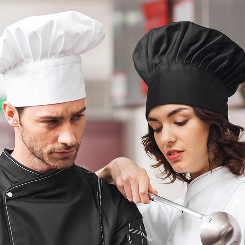 Professional Chef Hat for Men – White Kitchen Work Cap for Restaurant, Bakery, and Hotel Use