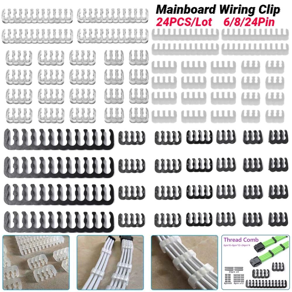 24-Piece PC Cable Comb Set – Premium Wire Management Clamps – Motherboard & GPU Power Cable Organizer