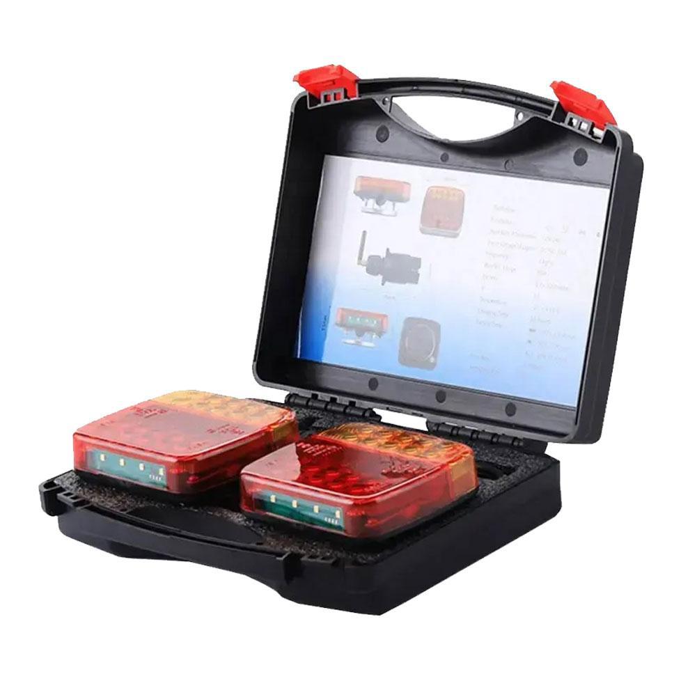 LED Trailer Rear Tail Turn Signal Lamp, Rechargeable Wireless Brake Lights, Reflective Lens Truck Taillights