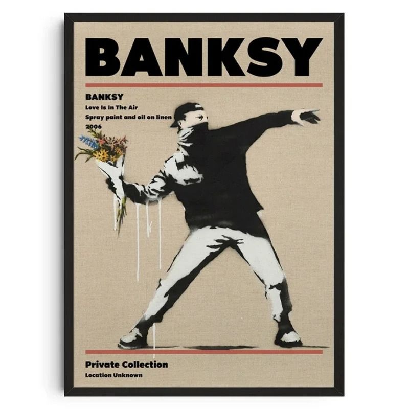 Banksy Graffiti Art Poster – Street Art Series Canvas Mural – Modern Banksy Image Wall Art