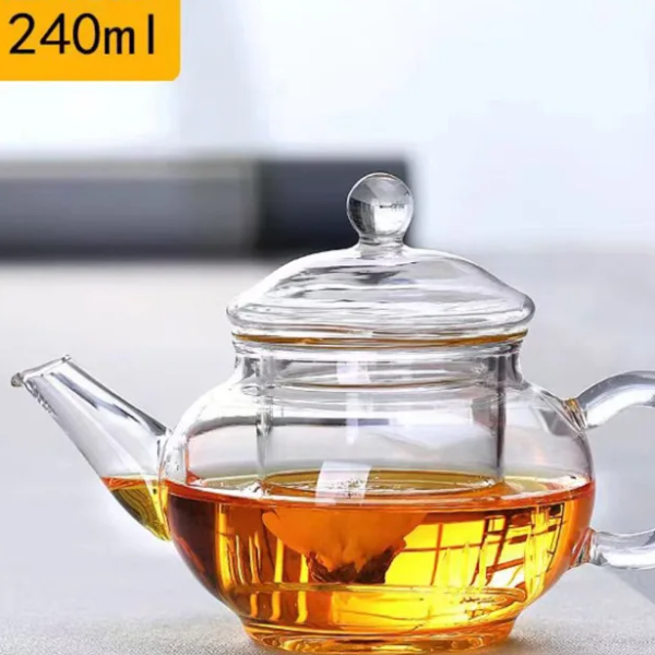 High Quality Heat Resistant Glass Tea Pot Practical Bottle Flower Tea Cup Glass Teapot with Infuser Tea Leaf Herbal