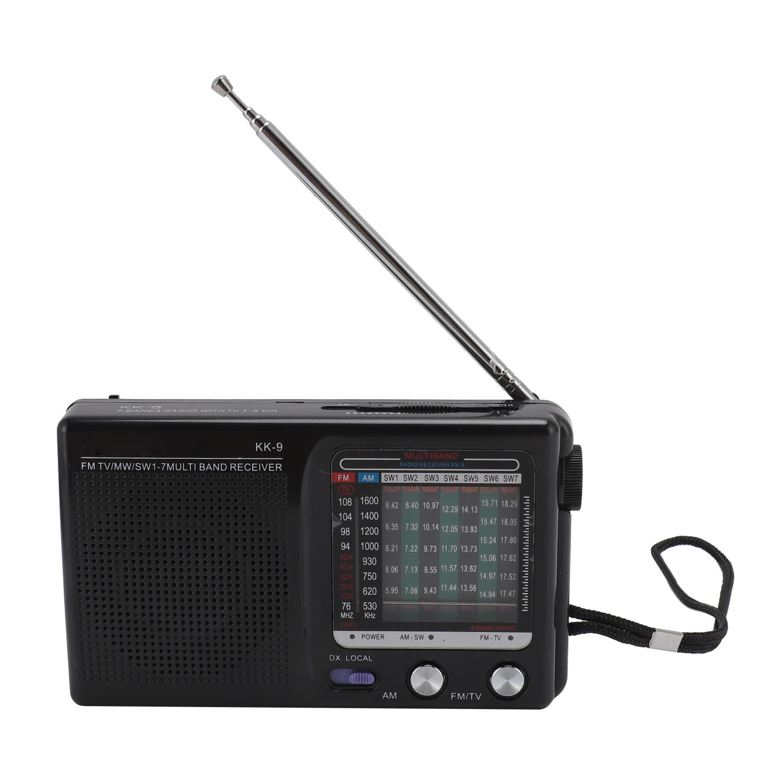 Portable Multi-Band Radio with Bluetooth for Emergency FM, AM & SW Bands, Battery Powered for Seniors