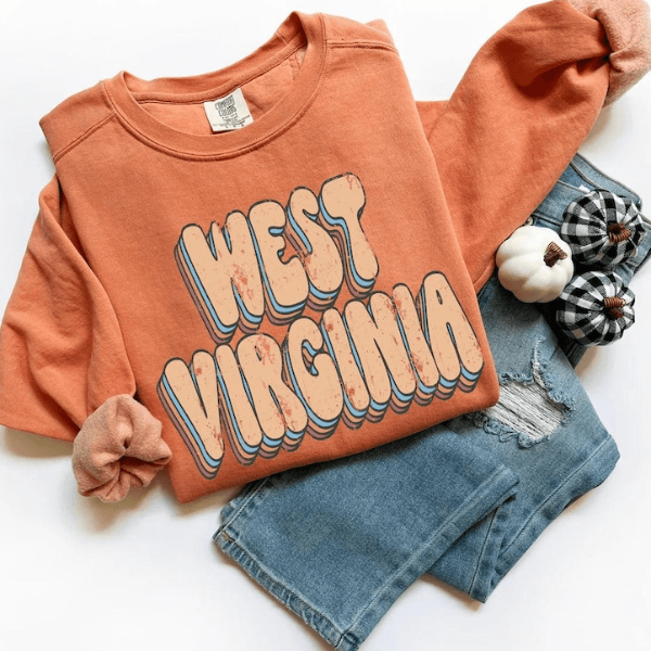 West Virginia Shirt Retro State Graphic Tee Vintage Style West Virginia Gift