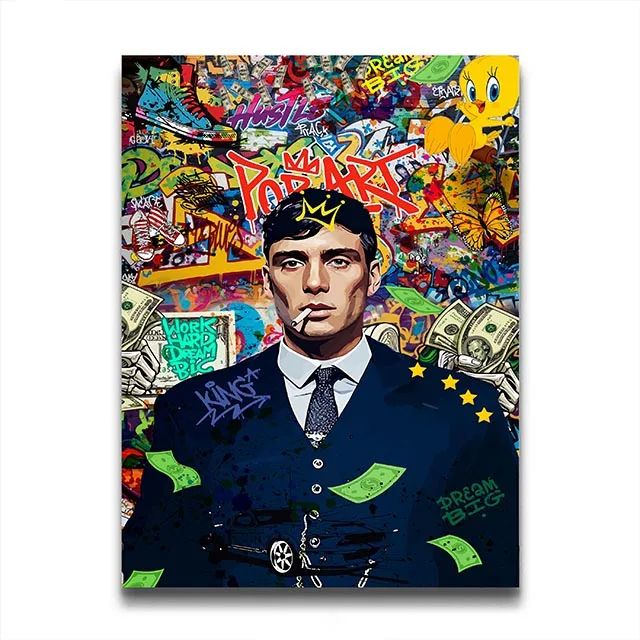 80s Gangster Graffiti Canvas Wall Art