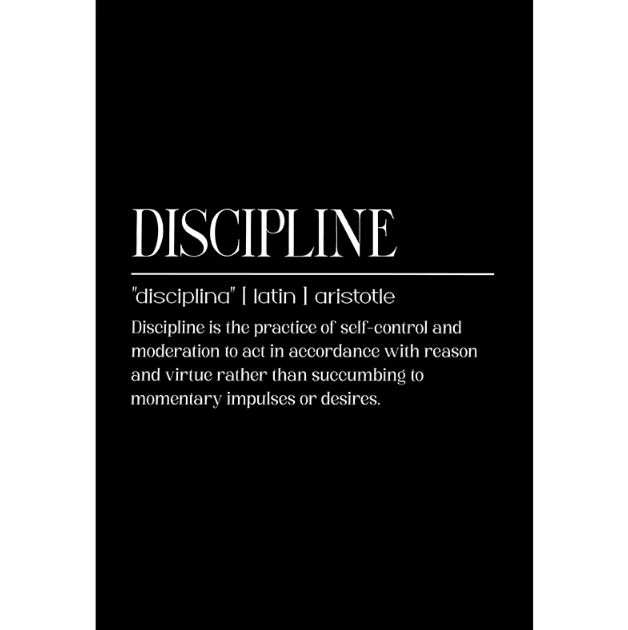 Motivational Discipline Quote Canvas – Minimalist Inspirational Wall Art Poster