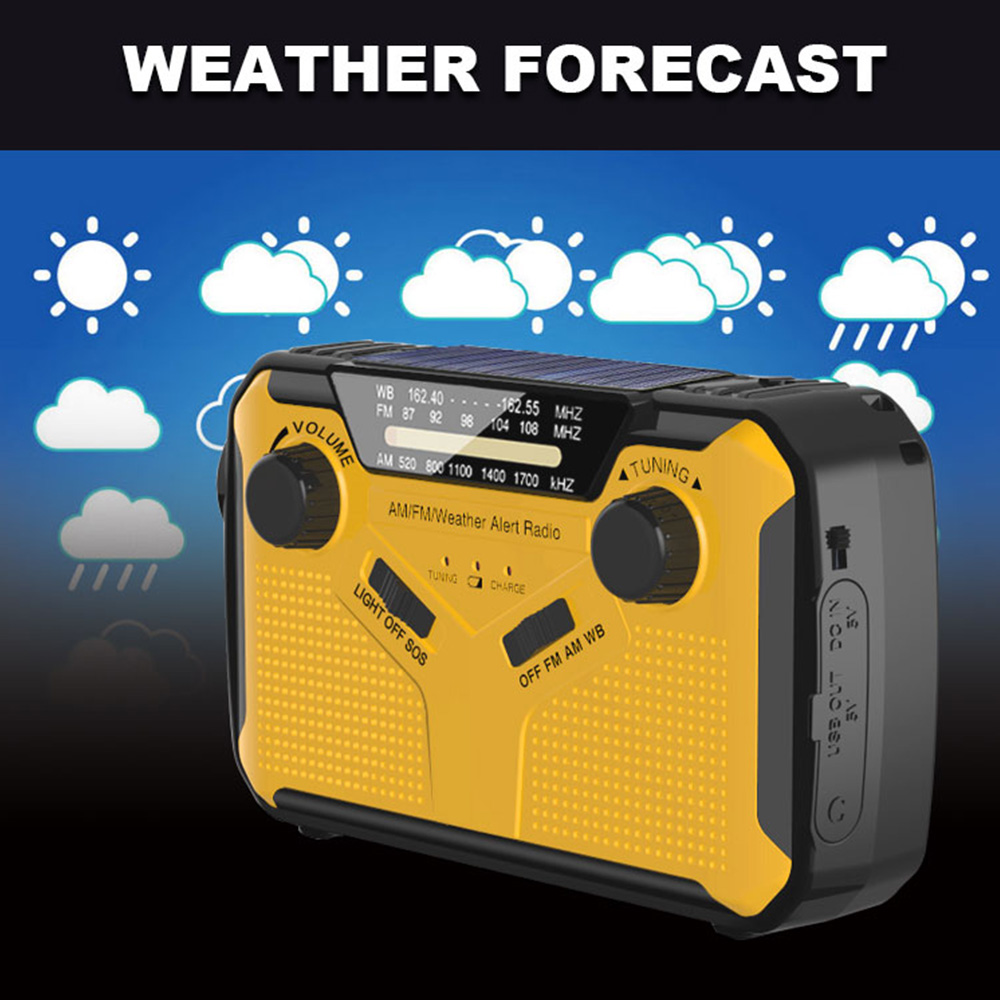 StormReady Hand Crank Emergency Radio with Flashlight and Power Bank