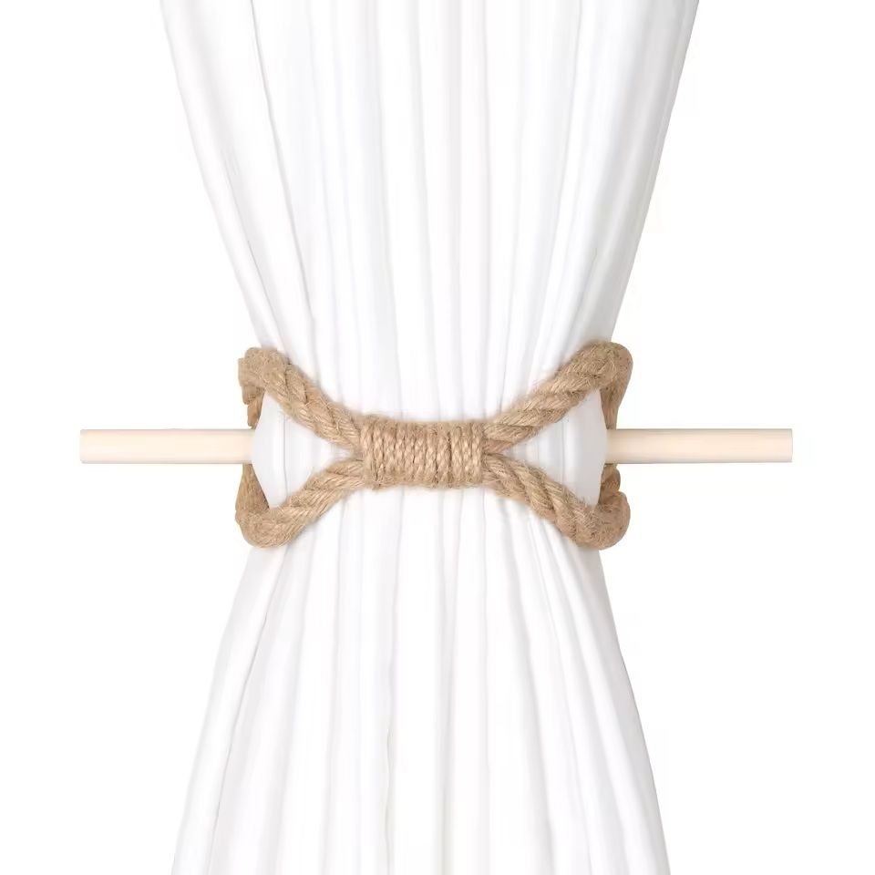Solid Wooden Curtain Tieback – Rustic Curtain Buckle & Holdback for Home Decor