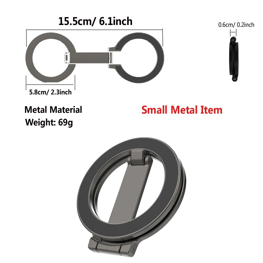 Dual-Sided Magnetic Ring Holder – Universal MagSafe Folding Bracket