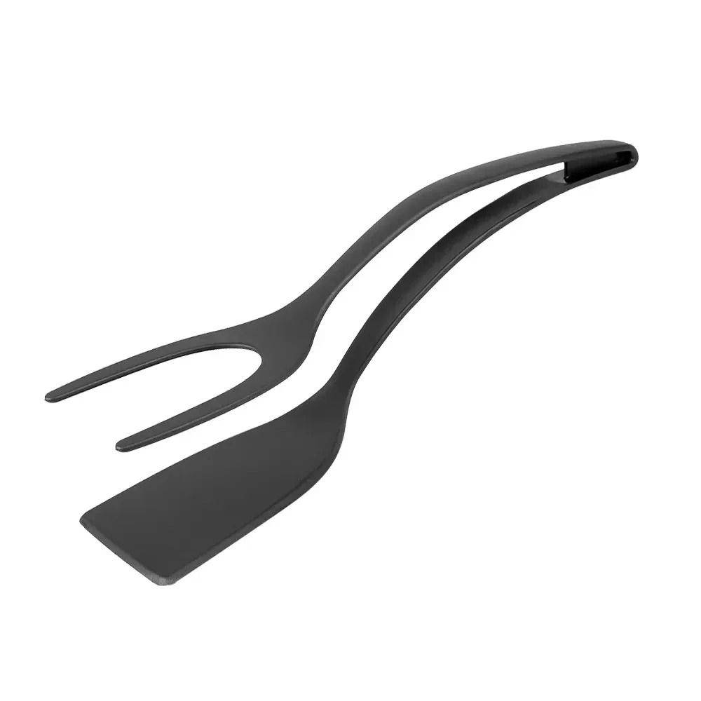 2-in-1 Nylon Flip Tongs with Built-In Egg Spatula and Steak Turner