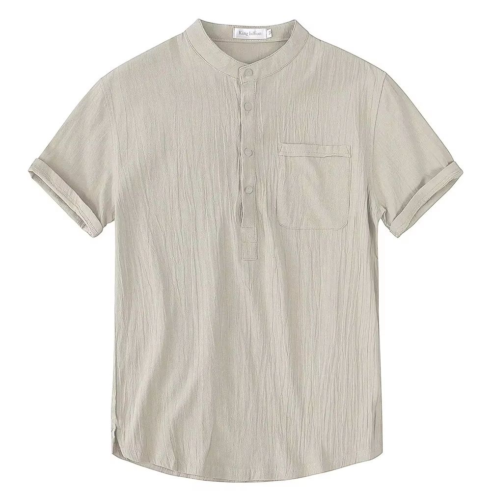 Everyday mens cotton linen t-shirt - breathable summer t-shirt in Solid Colors