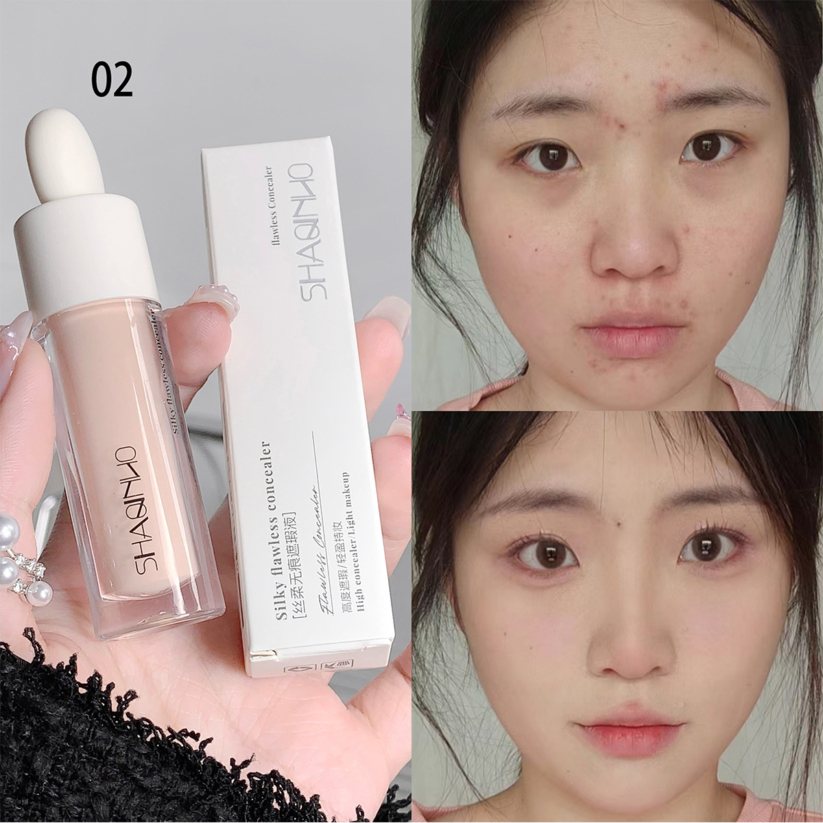 Silky Full Coverage Concealer, Cover Acne Marks & Spots, Dark Eye Circles, Face Brightening, Skin Whitening Concealer