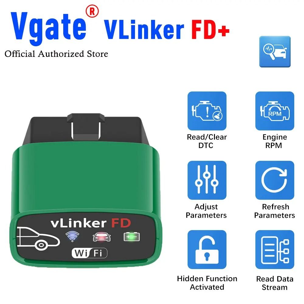 Vgate vLinker FD Plus OBD2 Scanner Bluetooth Car Diagnostic Tool for Ford Forscan