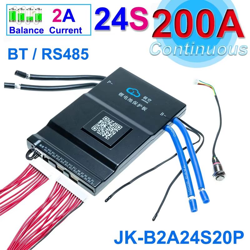 JK-BMS Smart Bluetooth Active Balance Battery Management System – Li-ion, LiFePO4, LTO Battery Protection 12V–48V 200A–3