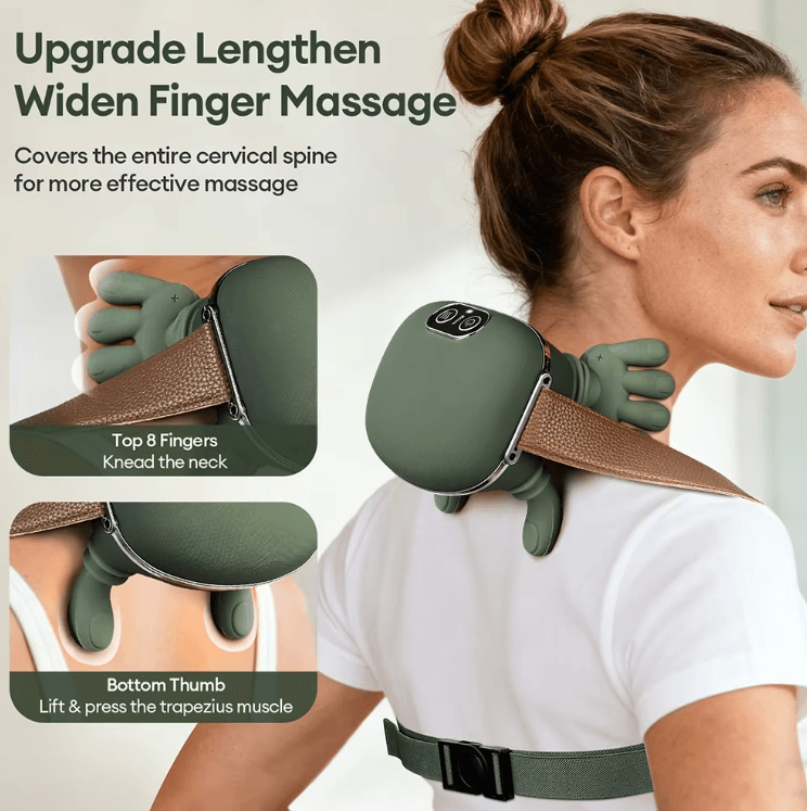 Bionic Finger Neck & Shoulder Massager – Wireless Cervical Trapezius Kneading Massage Shawl