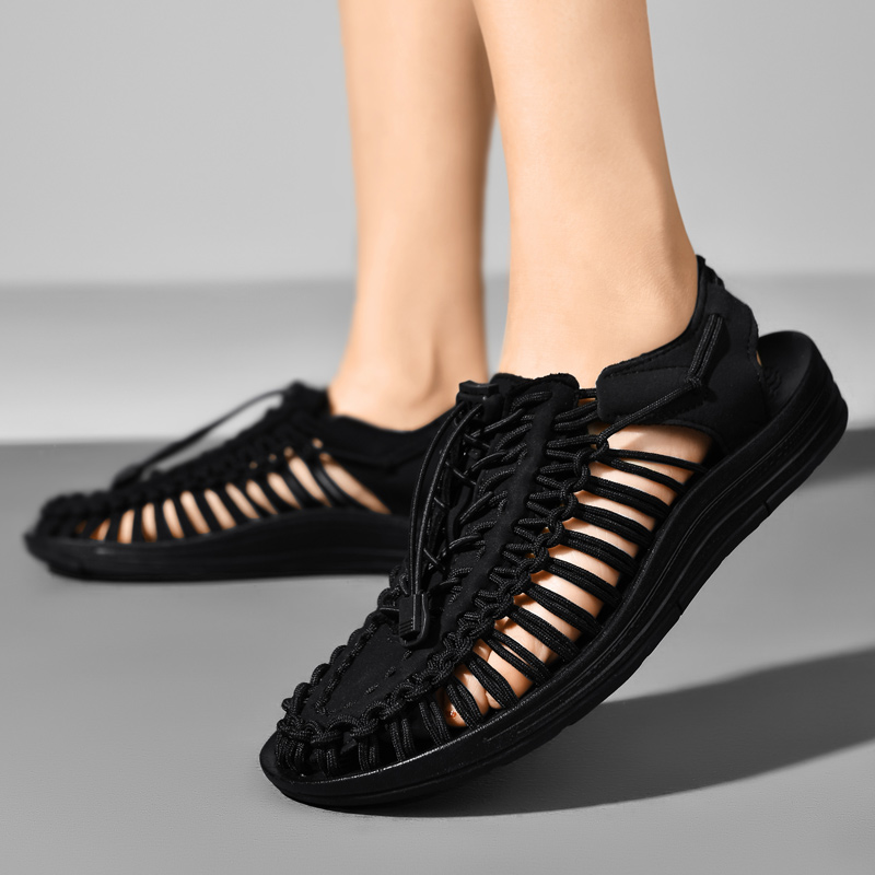 Fashion Handmade Weaving Design, Summer Men Sandals, Outdoor Couples Sandals, Breathable Casual Flat Beach Sandals