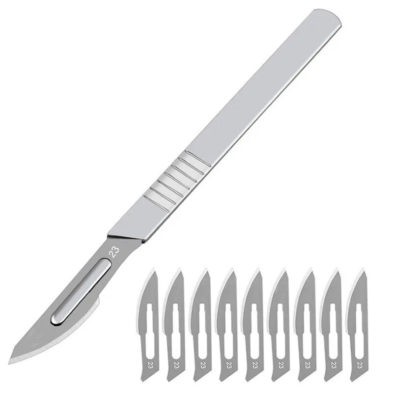 Carbon Steel Carving Scalpel Blades & Handle Kit - DIY Cutting & Repair Tool with Non-Slip Handle