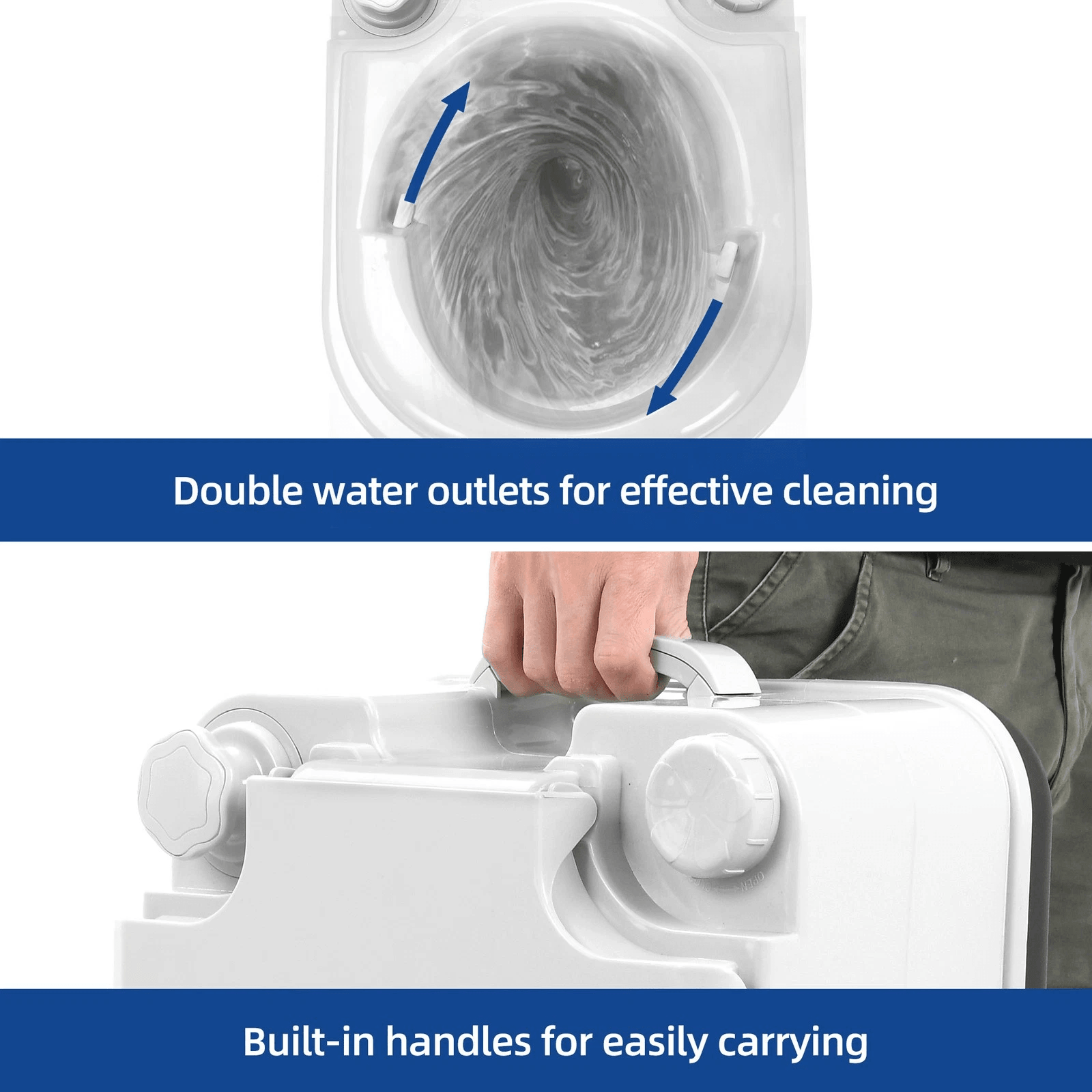 Portable Potty Toilet for Outdoor Camping, Travel Mobile Flush Toilet, Includes Paper for Convenience