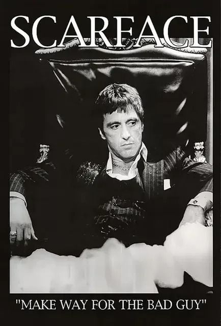 Scarface Poster Al Pacino Wall Art Gangster Movie Canvas Print