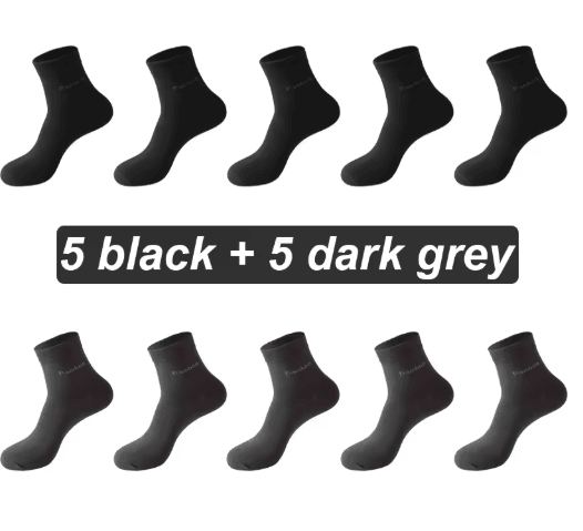 Mens Bamboo Fiber Socks 10 Pair Breathable Antibacterial Casual and Business Set EU 38 46