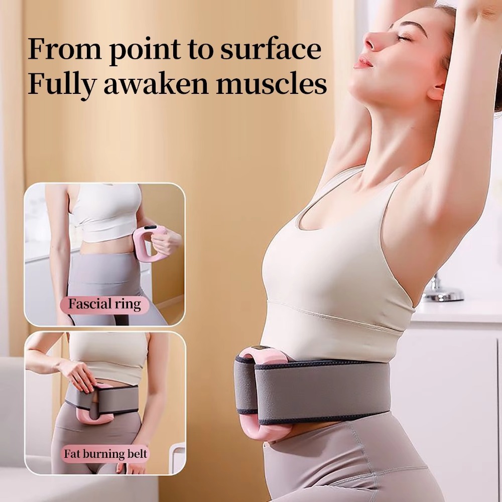 Portable Percussion Fascia Ring - USB Charging Massage Belt for Neck, Shoulders & Full Body Relaxation