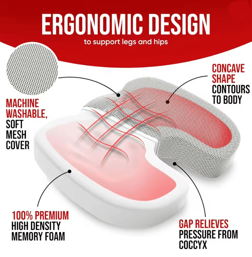 ErgoRelief Memory Foam Office and Seat Cushion