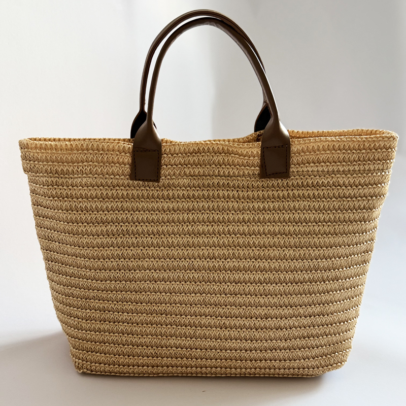 Large Capacity Letter Embroidered Woven Tote Bag for Women