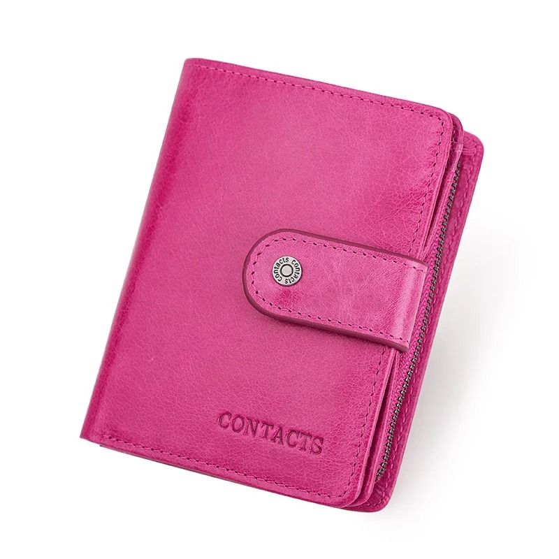 Genuine Leather RFID Blocking Wallet with Coin Pocket