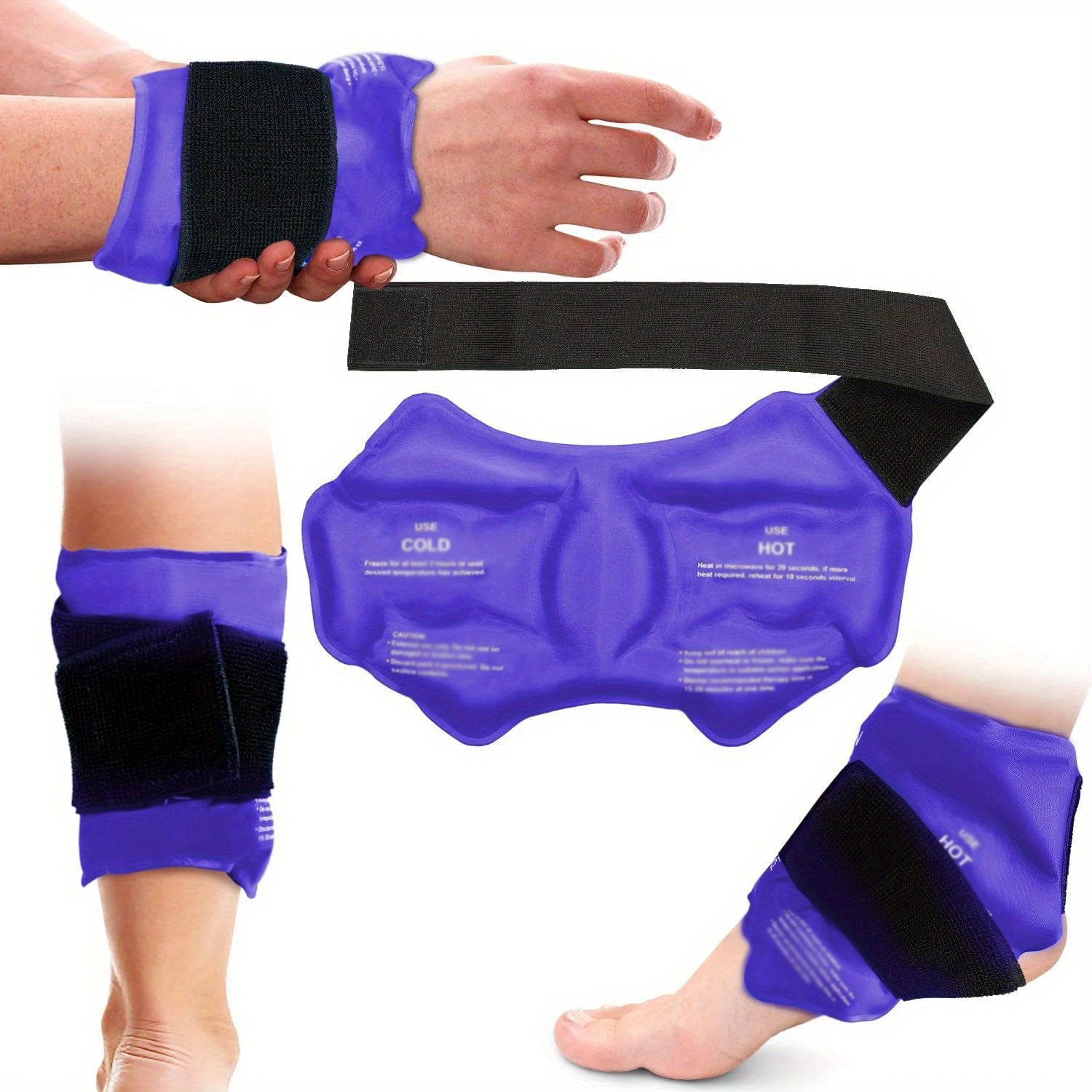 Ankle Brace Ice Pack Wrap for Sport Injuries,Hot & Cold Compress Gel Pack, Reusable Large Cold Pack Ankle Support