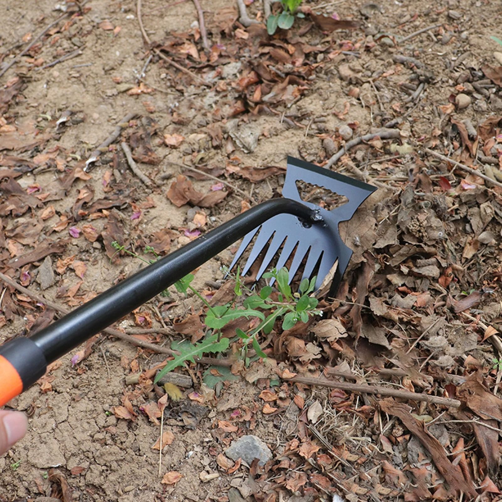 Metal Weed Cleaning Shovel & Garden Rake – 2-in-1 Stainless Steel Dual-Headed Weeding Tool