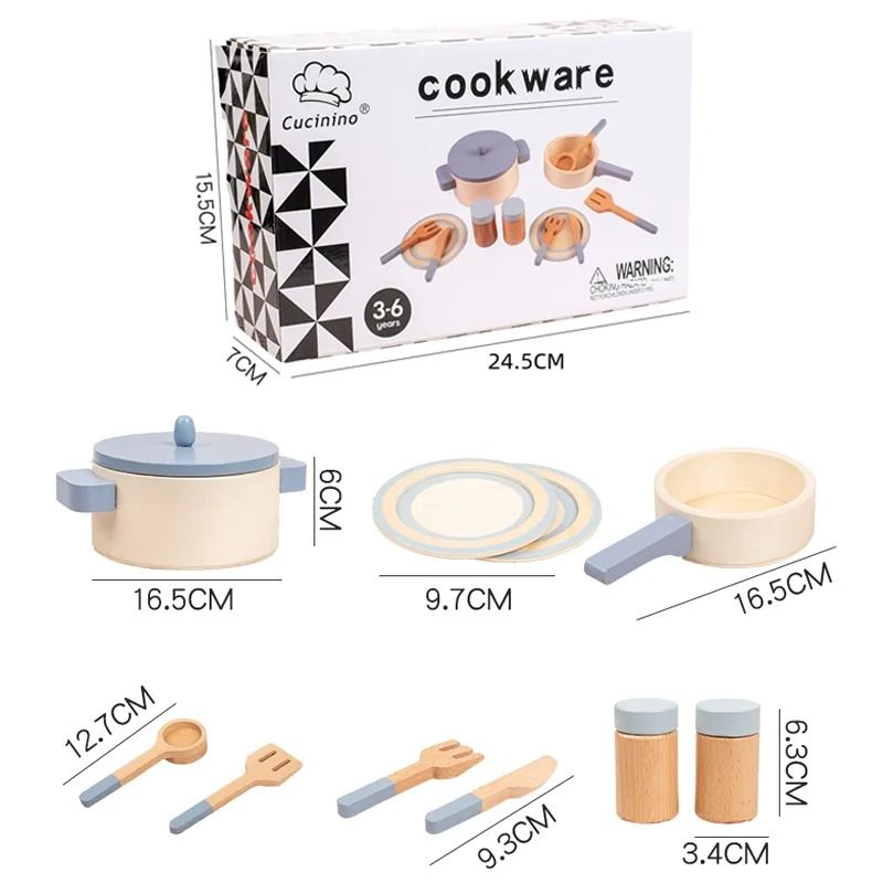 Wooden Simulation Kitchen Role Play Toy Set