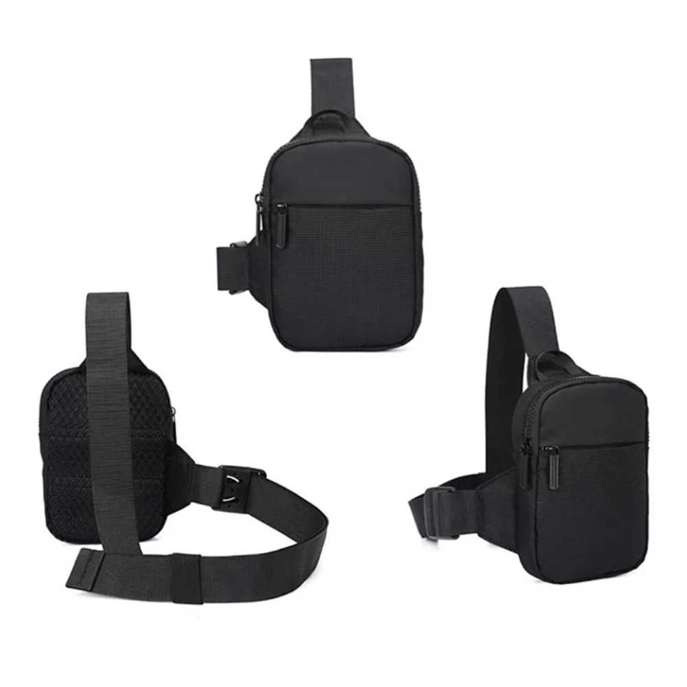Casual Sling Shoulder Crossbody Pack, Nylon Waterproof Travel Phone Bags, Mini Chest Bag for Men Women Outdoor Running